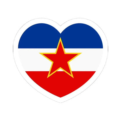 Heart Flag of Yugoslavia - STICKER Vinyl Kiss-Cut Decal 4 Inch White - The Sticker Space