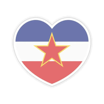 Heart Flag of Yugoslavia - STICKER Vinyl Kiss-Cut Decal 6 Inch Transparent - The Sticker Space