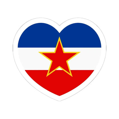 Heart Flag of Yugoslavia - STICKER Vinyl Kiss-Cut Decal 6 Inch White - The Sticker Space