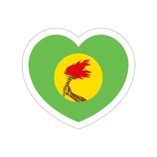 Heart Flag of Zaire - STICKER Vinyl Die-Cut Decal White Die-Cut 2 Inch - The Sticker Space
