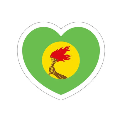 Heart Flag of Zaire - STICKER Vinyl Die-Cut Decal White Die-Cut 4 Inch - The Sticker Space