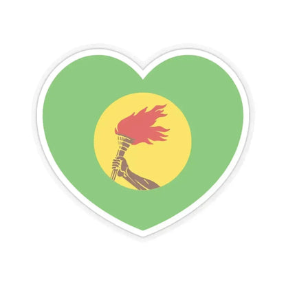 Heart Flag of Zaire - STICKER Vinyl Kiss-Cut Decal 3 Inch Transparent - The Sticker Space