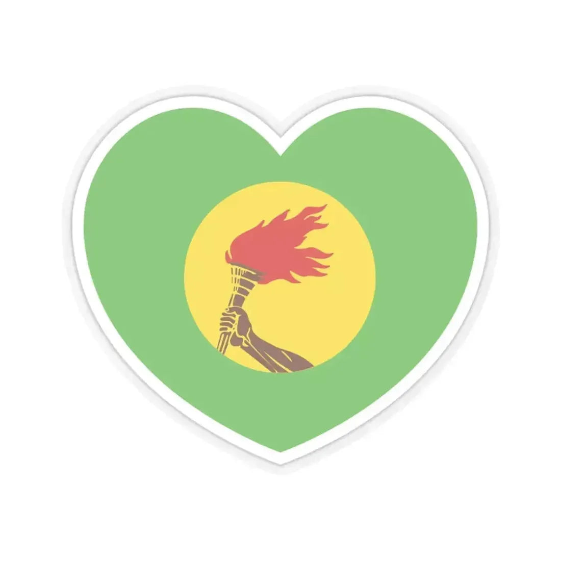 Heart Flag of Zaire - STICKER Vinyl Kiss-Cut Decal 4 Inch Transparent - The Sticker Space