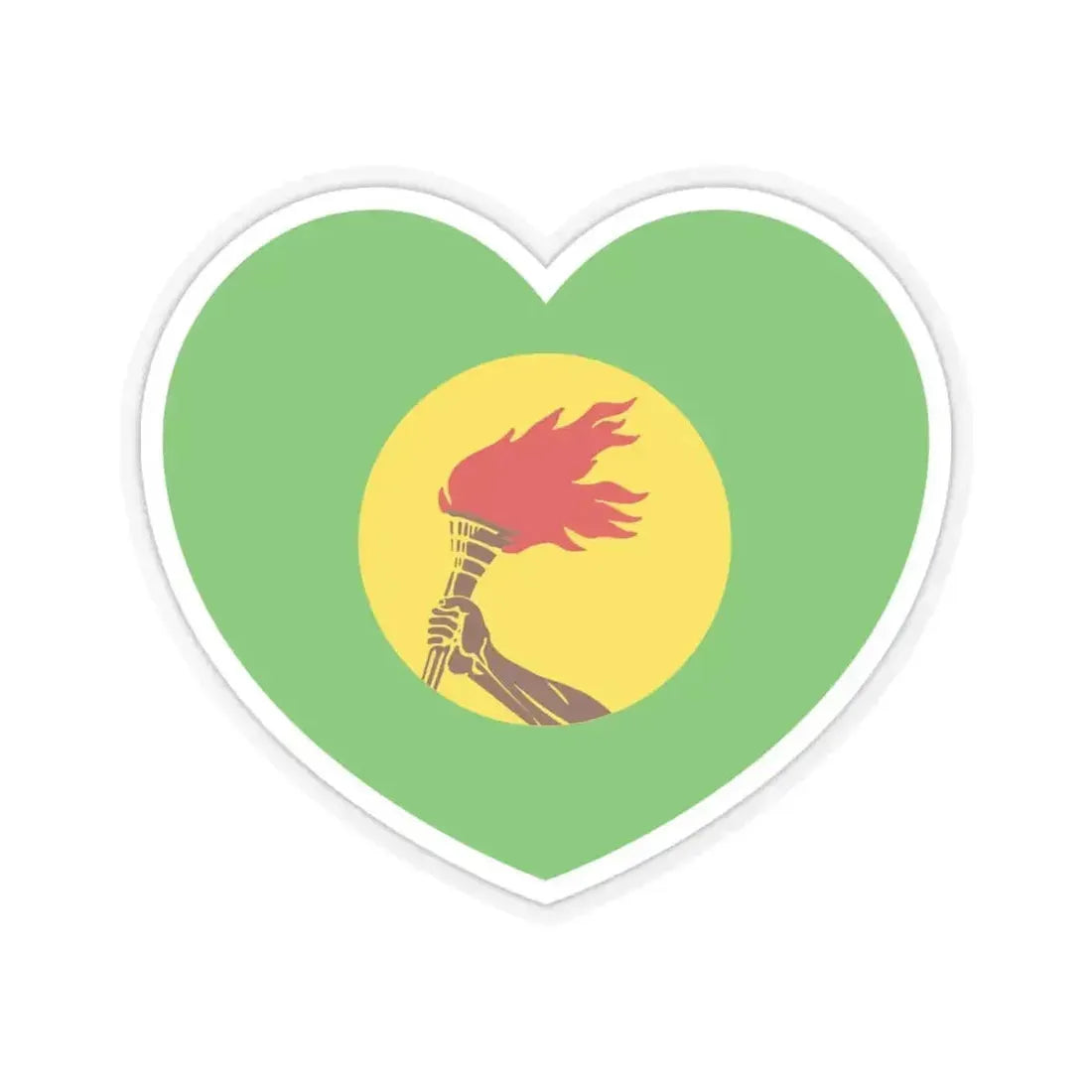 Heart Flag of Zaire - STICKER Vinyl Kiss-Cut Decal 6 Inch Transparent - The Sticker Space
