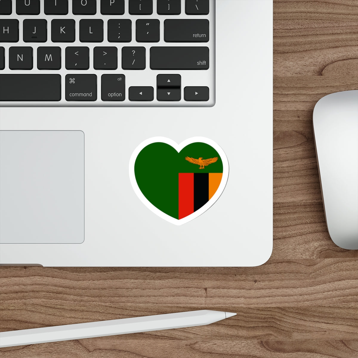 Heart Flag of Zambia 1964-1996 - STICKER Vinyl Die-Cut Decal-The Sticker Space