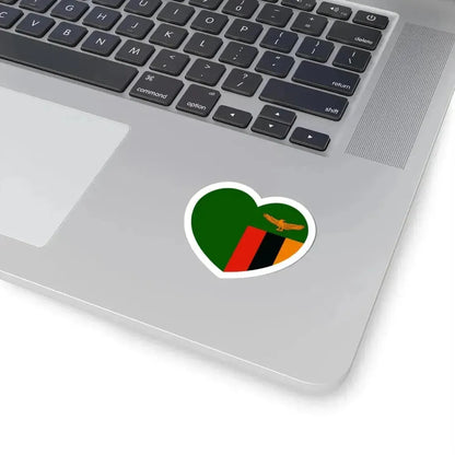 Heart Flag of Zambia 1964-1996 - STICKER Vinyl Kiss-Cut Decal - The Sticker Space