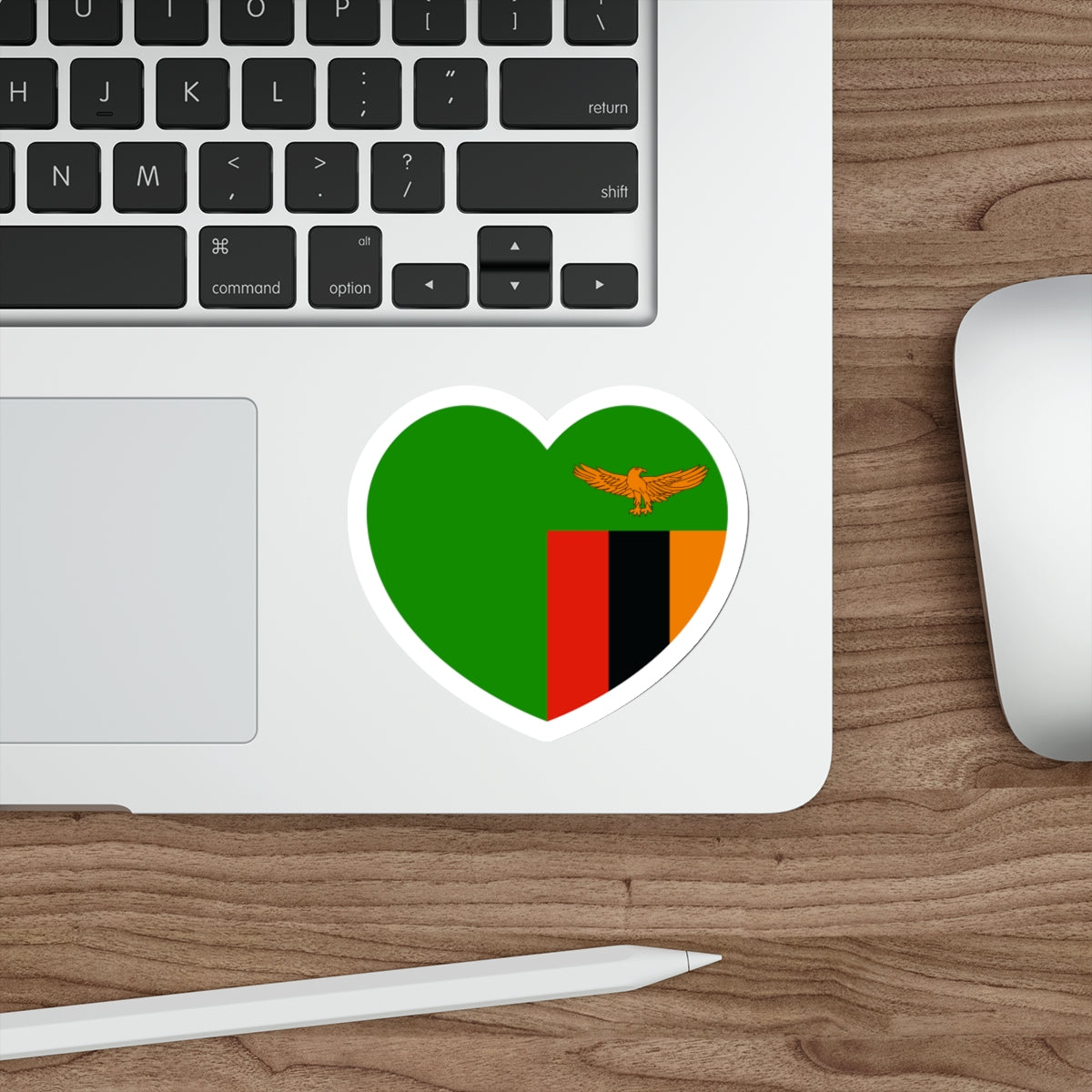 Heart Flag of Zambia - STICKER Vinyl Die-Cut Decal-The Sticker Space