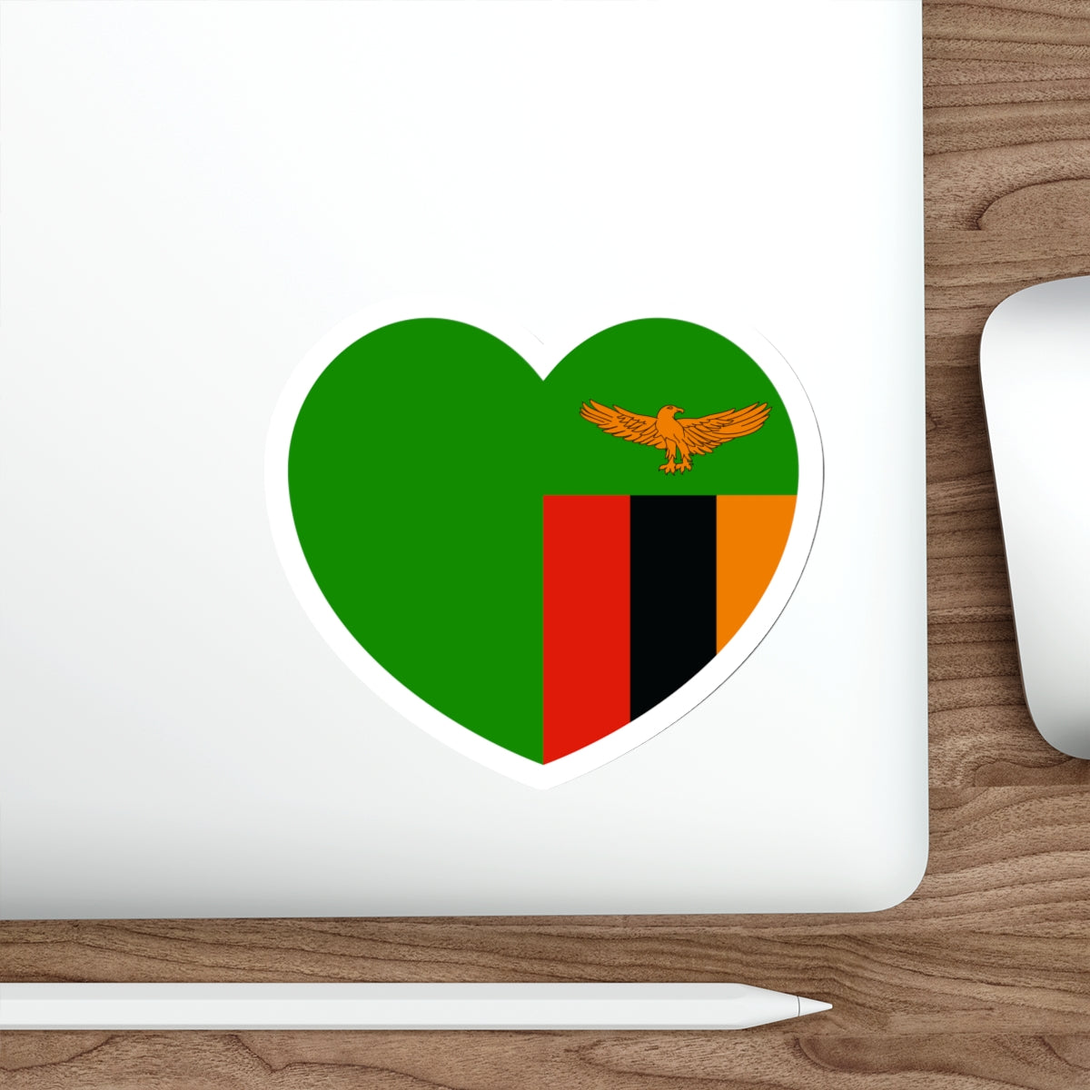 Heart Flag of Zambia - STICKER Vinyl Die-Cut Decal-The Sticker Space