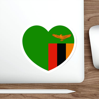 Heart Flag of Zambia - STICKER Vinyl Die-Cut Decal-The Sticker Space