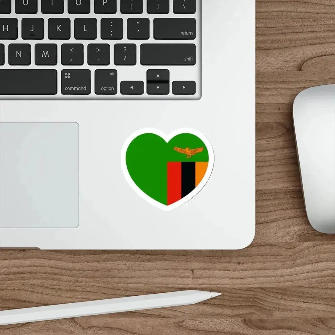 Heart Flag of Zambia - STICKER Vinyl Die-Cut Decal - The Sticker Space