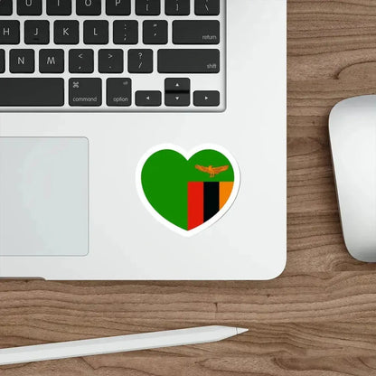 Heart Flag of Zambia - STICKER Vinyl Die-Cut Decal - The Sticker Space