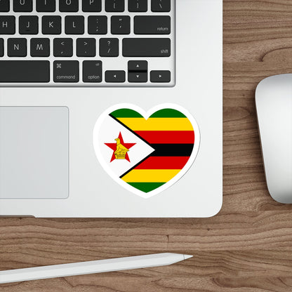 Heart Flag of Zimbabwe - STICKER Vinyl Die-Cut Decal-The Sticker Space