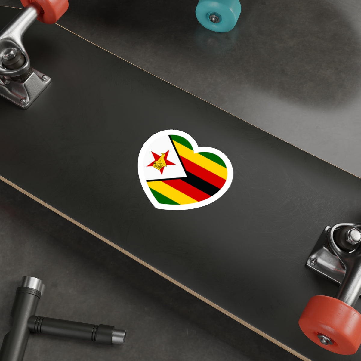 Heart Flag of Zimbabwe - STICKER Vinyl Die-Cut Decal-The Sticker Space