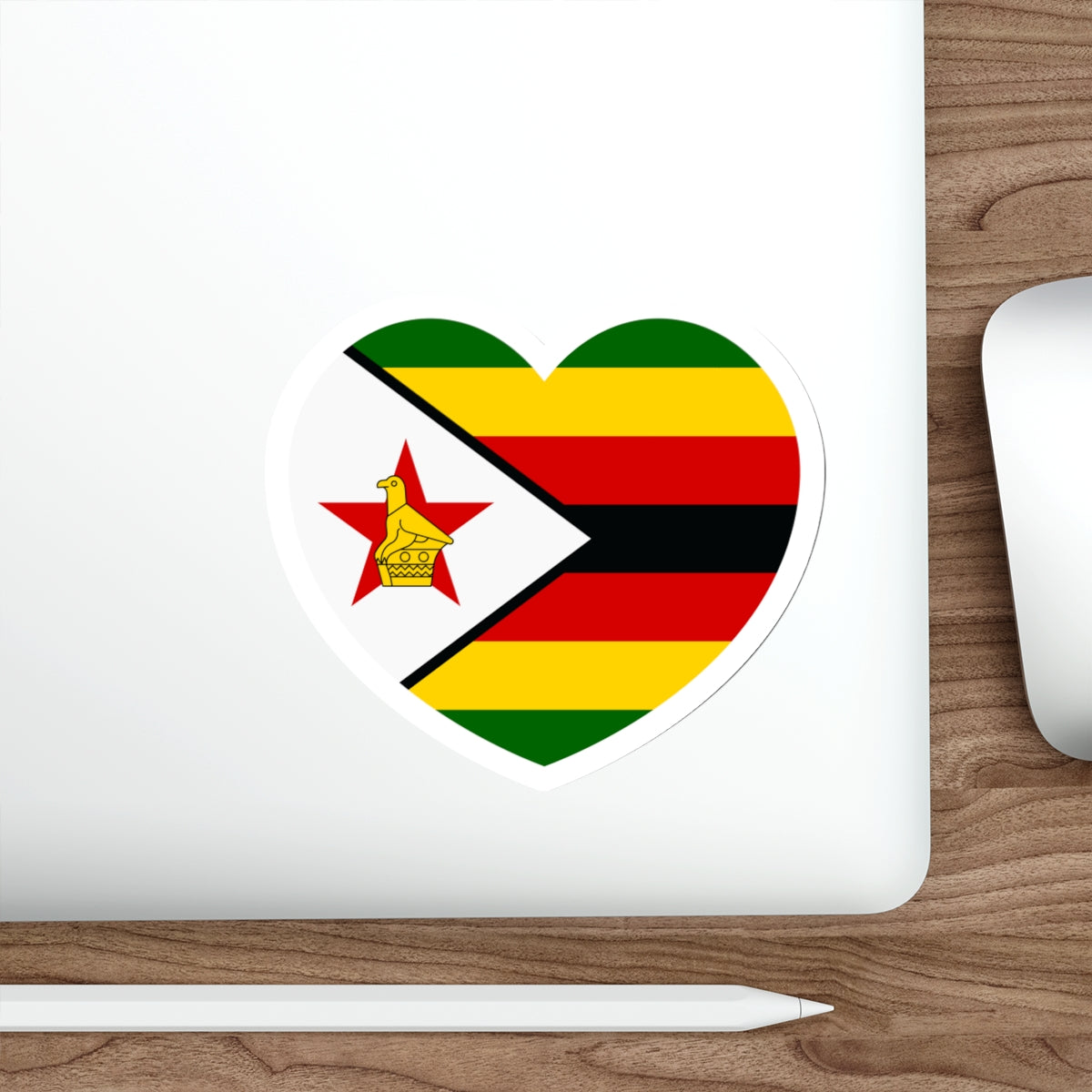 Heart Flag of Zimbabwe - STICKER Vinyl Die-Cut Decal-The Sticker Space