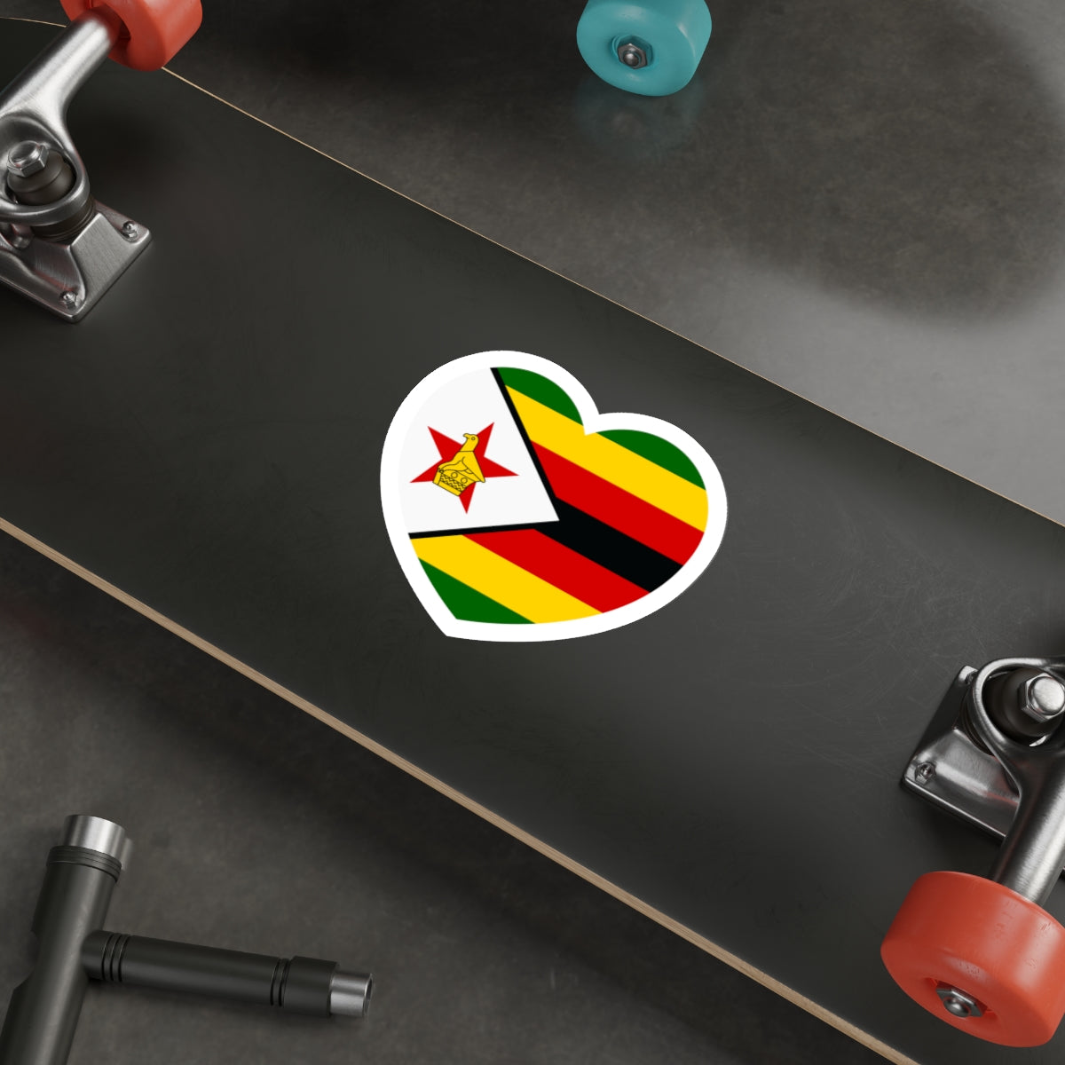 Heart Flag of Zimbabwe - STICKER Vinyl Die-Cut Decal-The Sticker Space