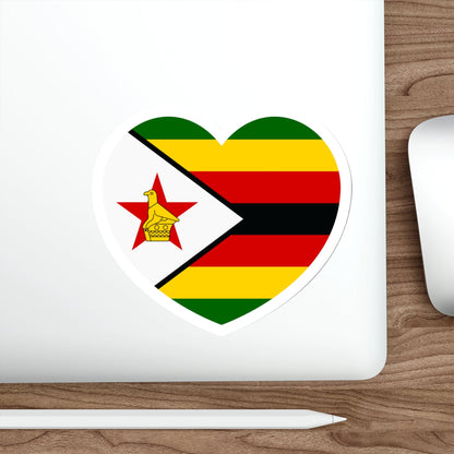 Heart Flag of Zimbabwe - STICKER Vinyl Die-Cut Decal-The Sticker Space