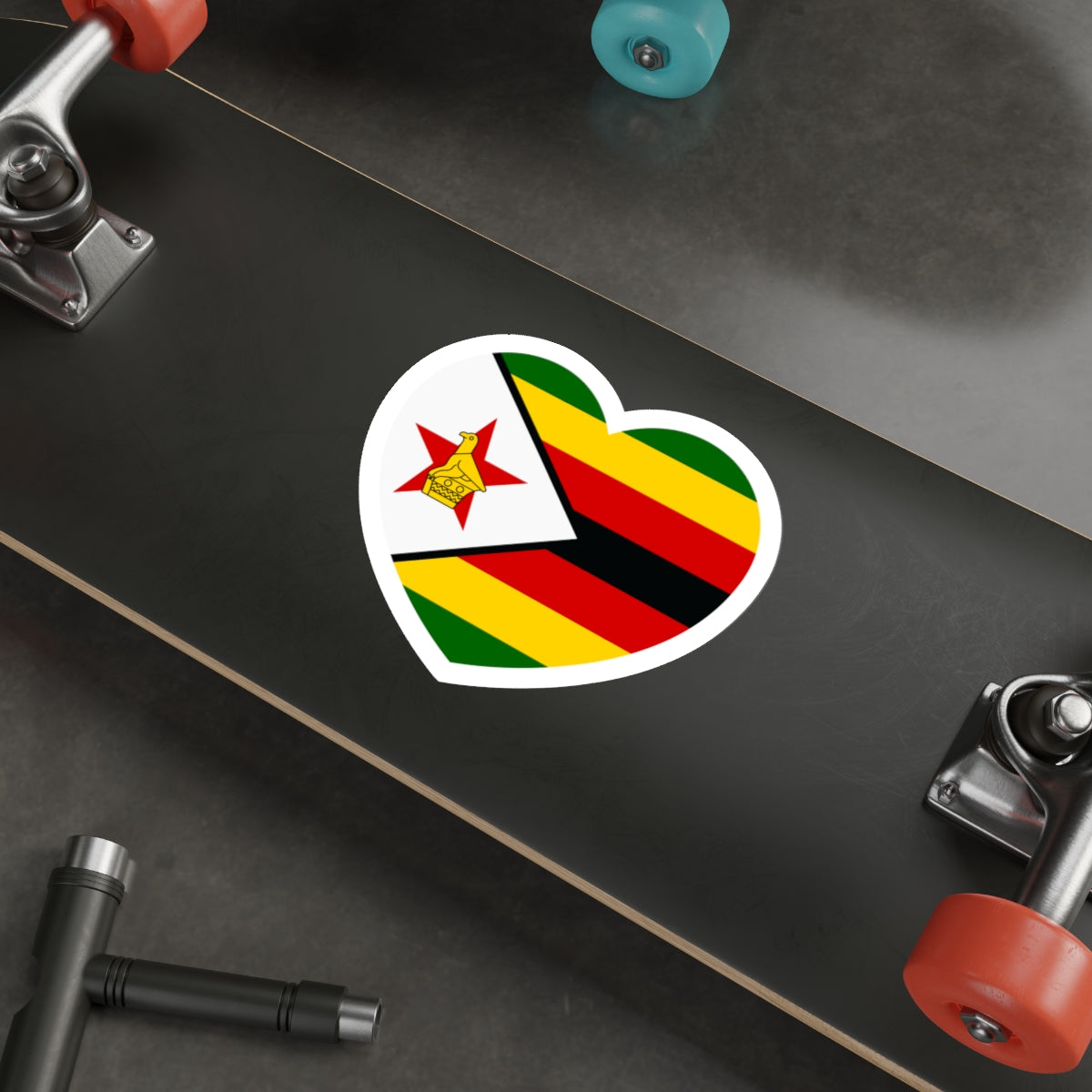 Heart Flag of Zimbabwe - STICKER Vinyl Die-Cut Decal-The Sticker Space