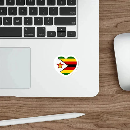 Heart Flag of Zimbabwe - STICKER Vinyl Die-Cut Decal - The Sticker Space