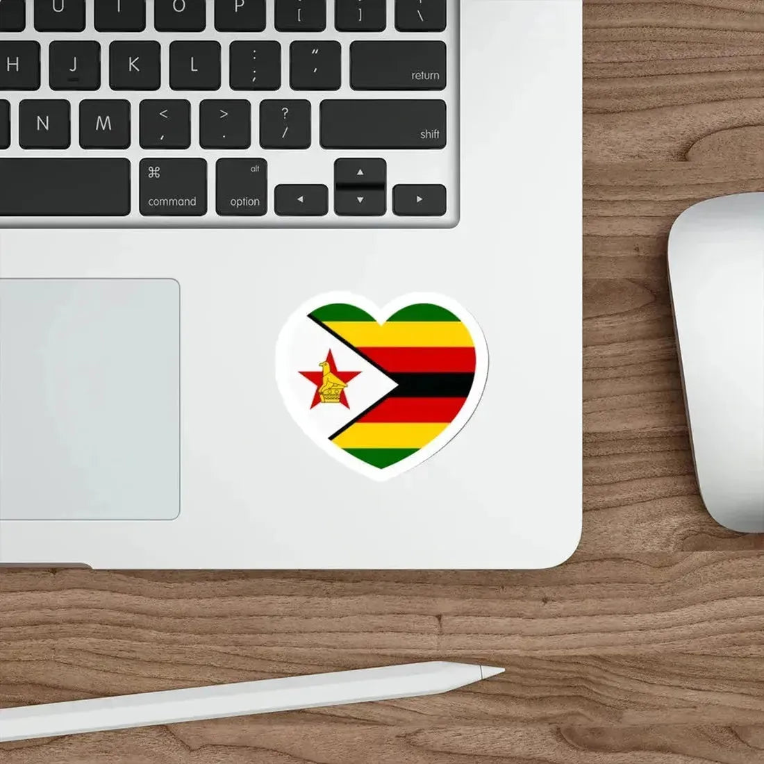 Heart Flag of Zimbabwe - STICKER Vinyl Die-Cut Decal - The Sticker Space