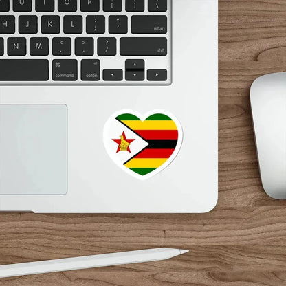 Heart Flag of Zimbabwe - STICKER Vinyl Die-Cut Decal - The Sticker Space