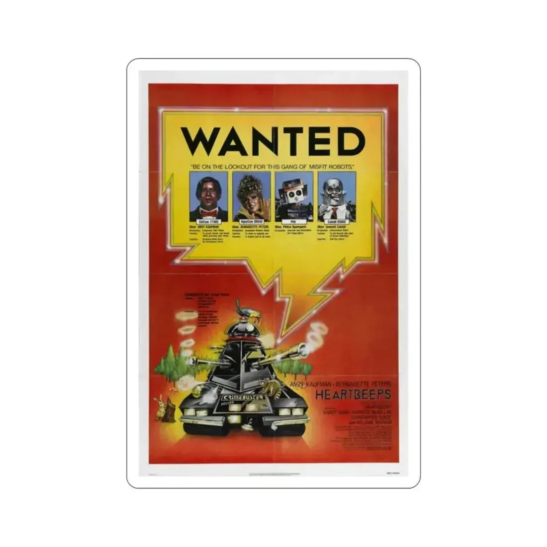 Heartbeeps 1981 Movie Poster STICKER Vinyl Die-Cut Decal 2 Inch - The Sticker Space