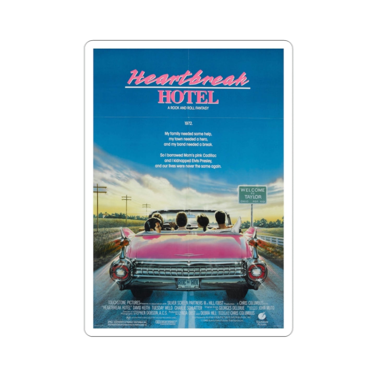 Heartbreak Hotel 1988 Movie Poster STICKER Vinyl Die-Cut Decal-2 Inch-The Sticker Space