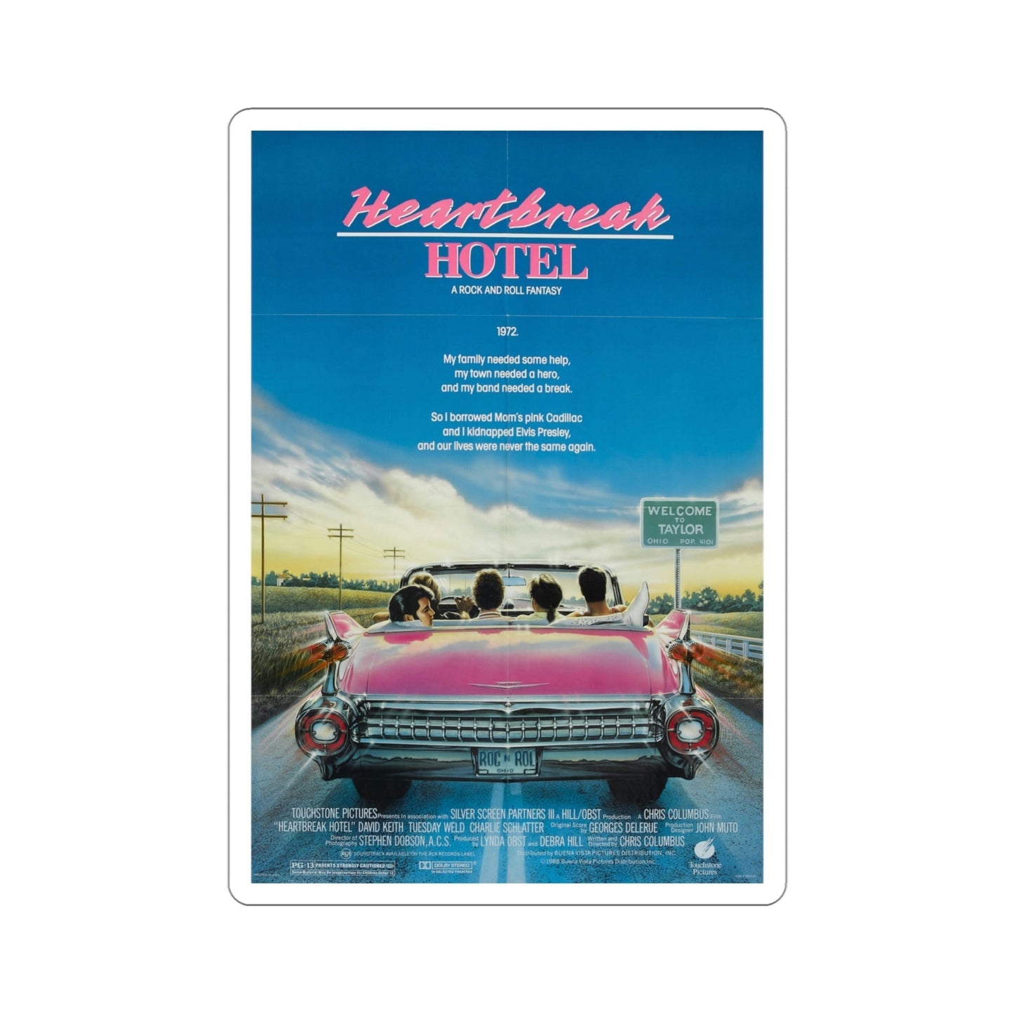 Heartbreak Hotel 1988 Movie Poster STICKER Vinyl Die-Cut Decal-4 Inch-The Sticker Space
