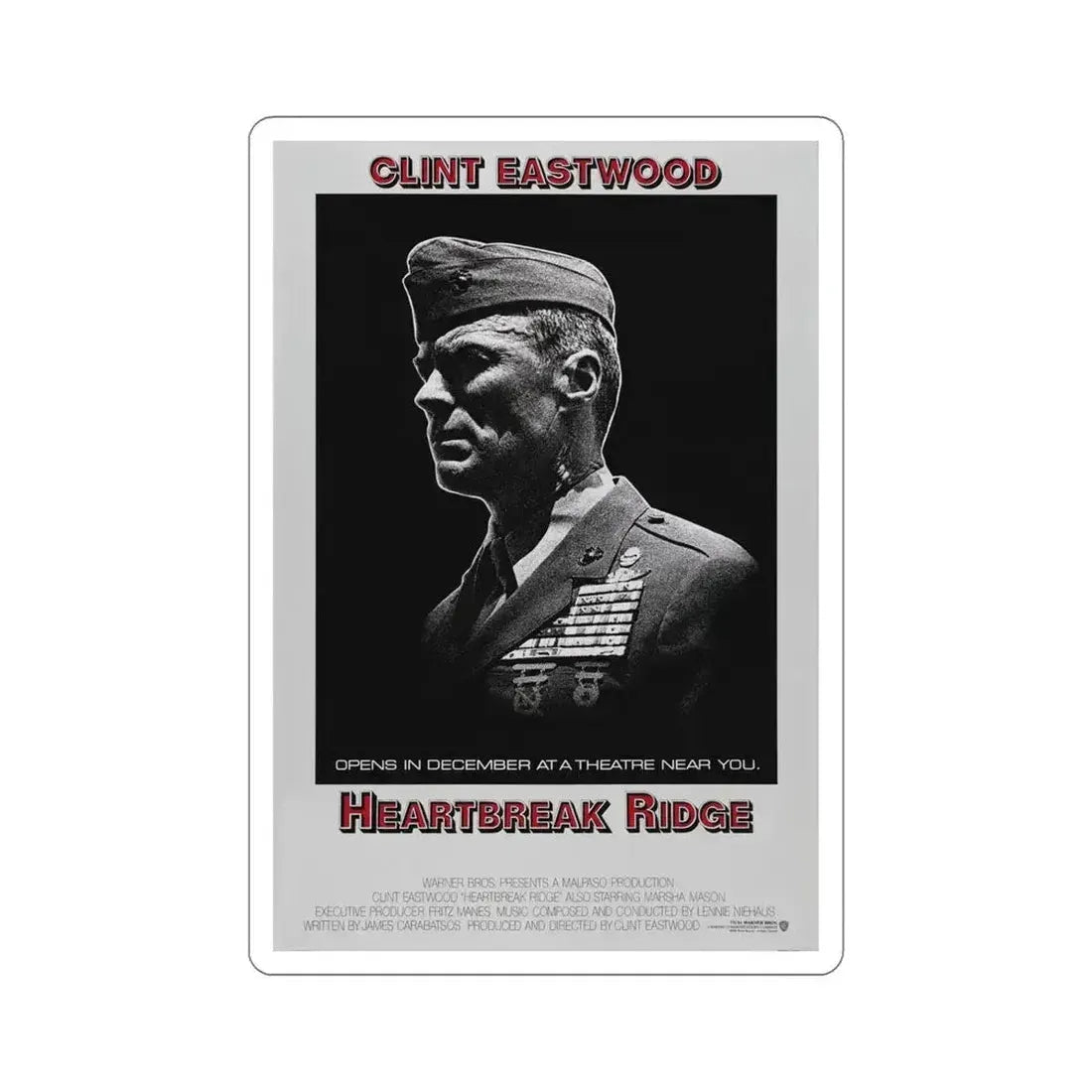 Heartbreak Ridge 1986 Movie Poster STICKER Vinyl Die-Cut Decal 5 Inch - The Sticker Space