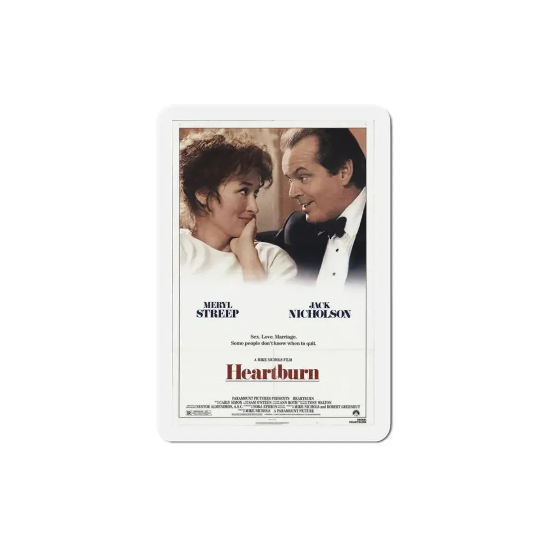 Heartburn 1986 Movie Poster Refrigerator Magnet 3 Inch - The Sticker Space