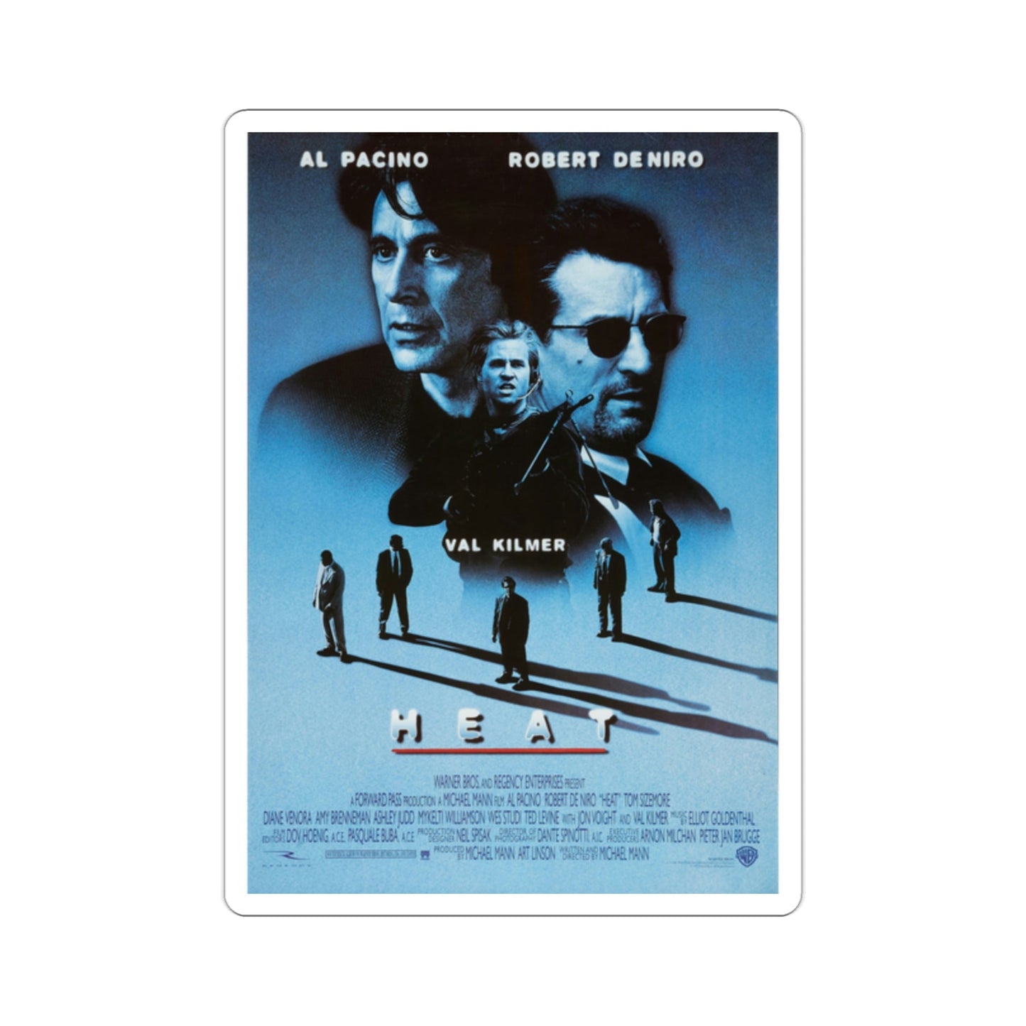 Heat 1995 Movie Poster STICKER Vinyl Die-Cut Decal-2 Inch-The Sticker Space