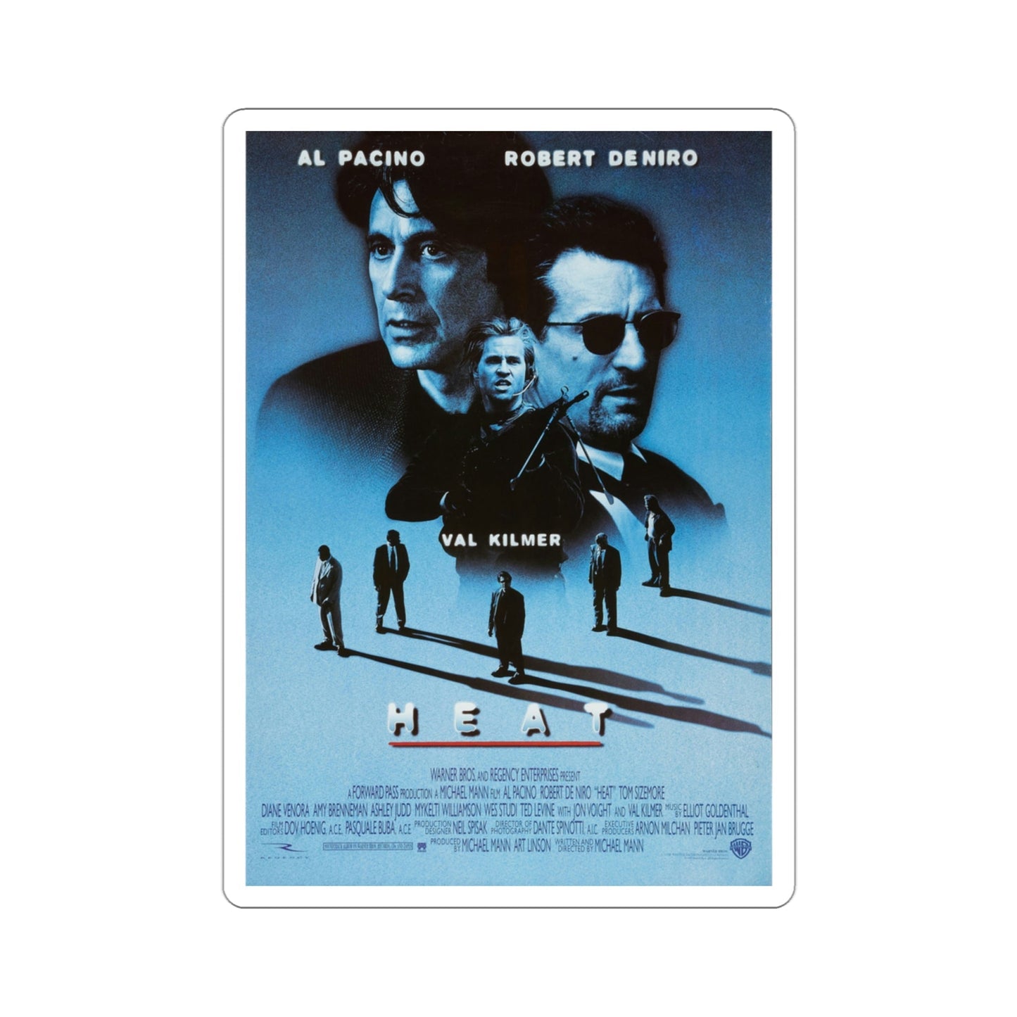 Heat 1995 Movie Poster STICKER Vinyl Die-Cut Decal-3 Inch-The Sticker Space