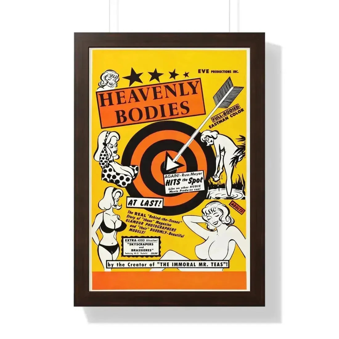 HEAVENLY BODIES 1984 - Framed Movie Poster 16″ x 24″ Walnut - The Sticker Space
