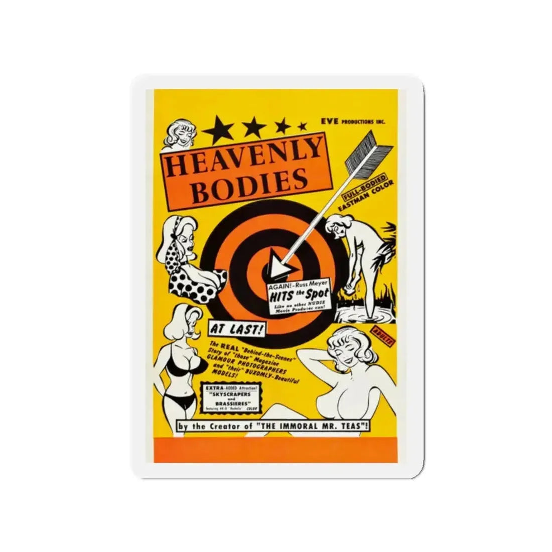 HEAVENLY BODIES 1984 Movie Poster - Refrigerator Magnet 2 Inch - The Sticker Space