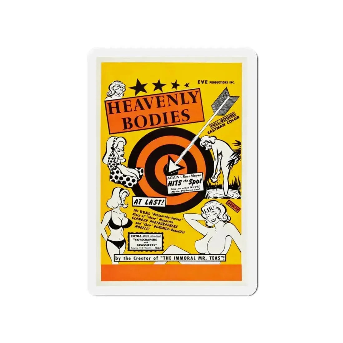 HEAVENLY BODIES 1984 Movie Poster - Refrigerator Magnet 4 Inch - The Sticker Space