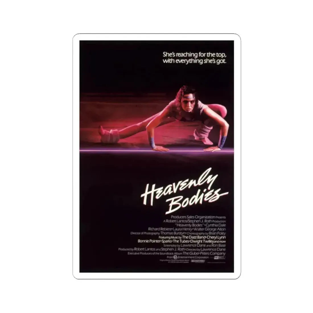 Heavenly Bodies 1985 Movie Poster - STICKER Vinyl Kiss-Cut Decal 2 Inch White - The Sticker Space