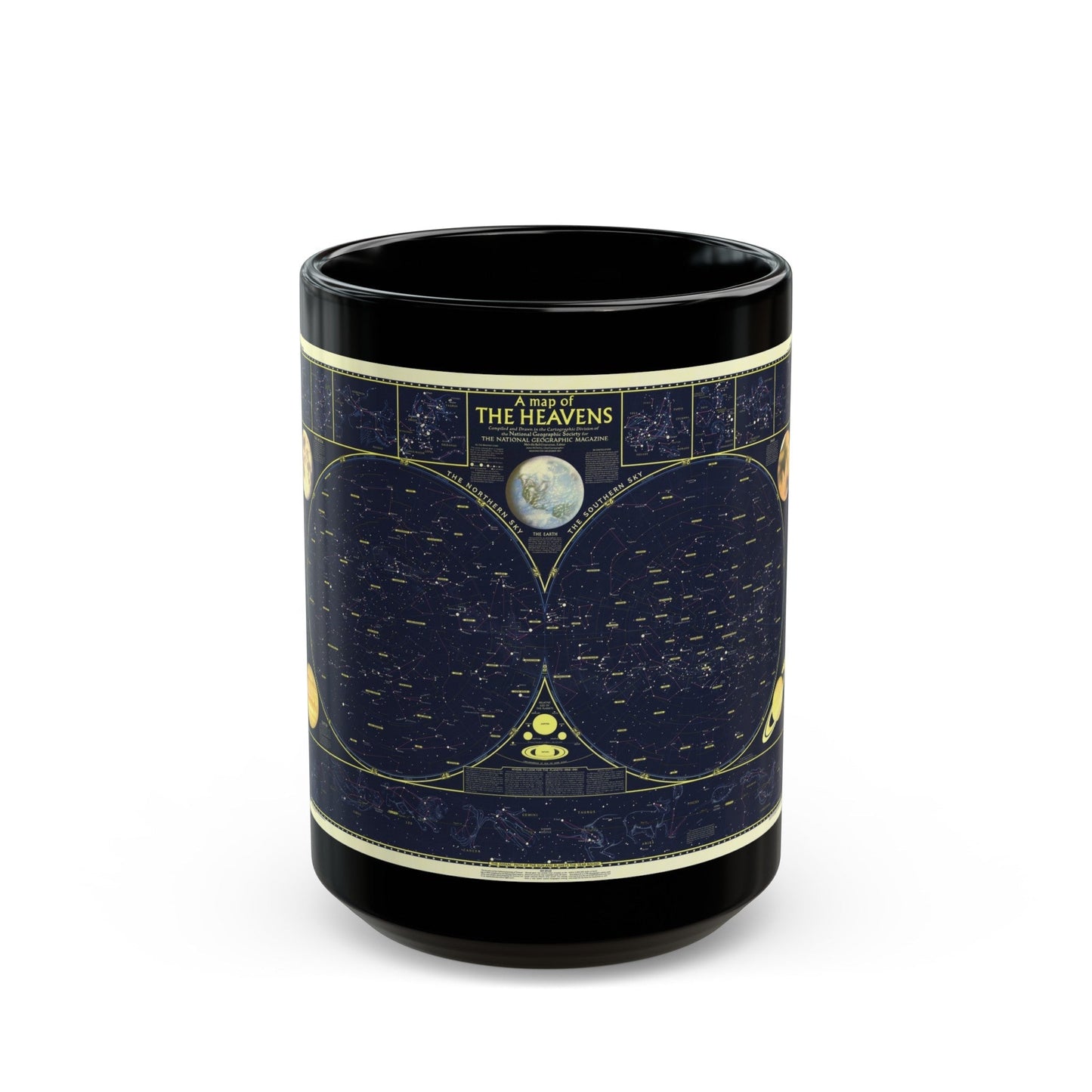 Heavens, The 1 (1957) (Map) Black Coffee Mug-15oz-The Sticker Space