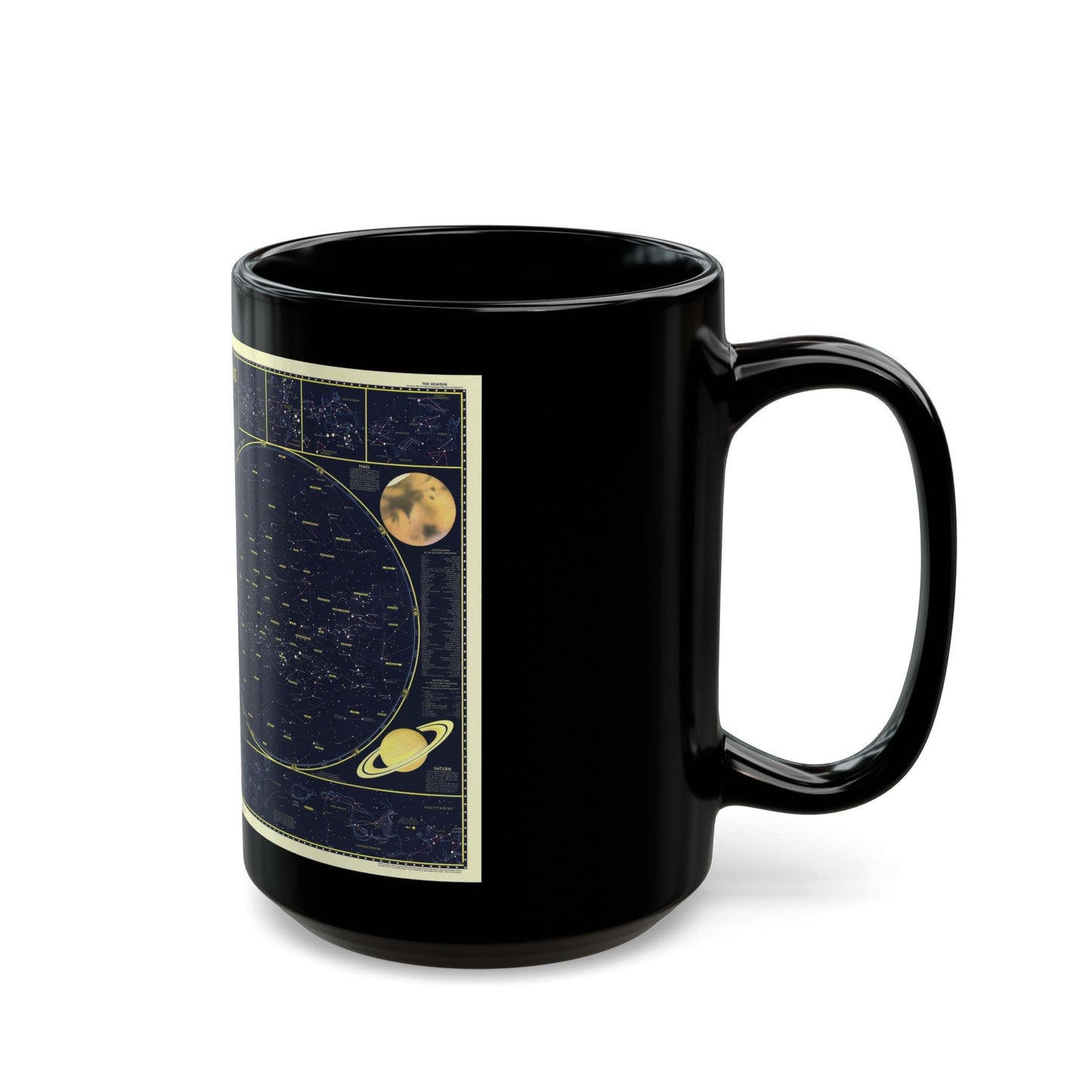 Heavens, The 1 (1957) (Map) Black Coffee Mug-The Sticker Space