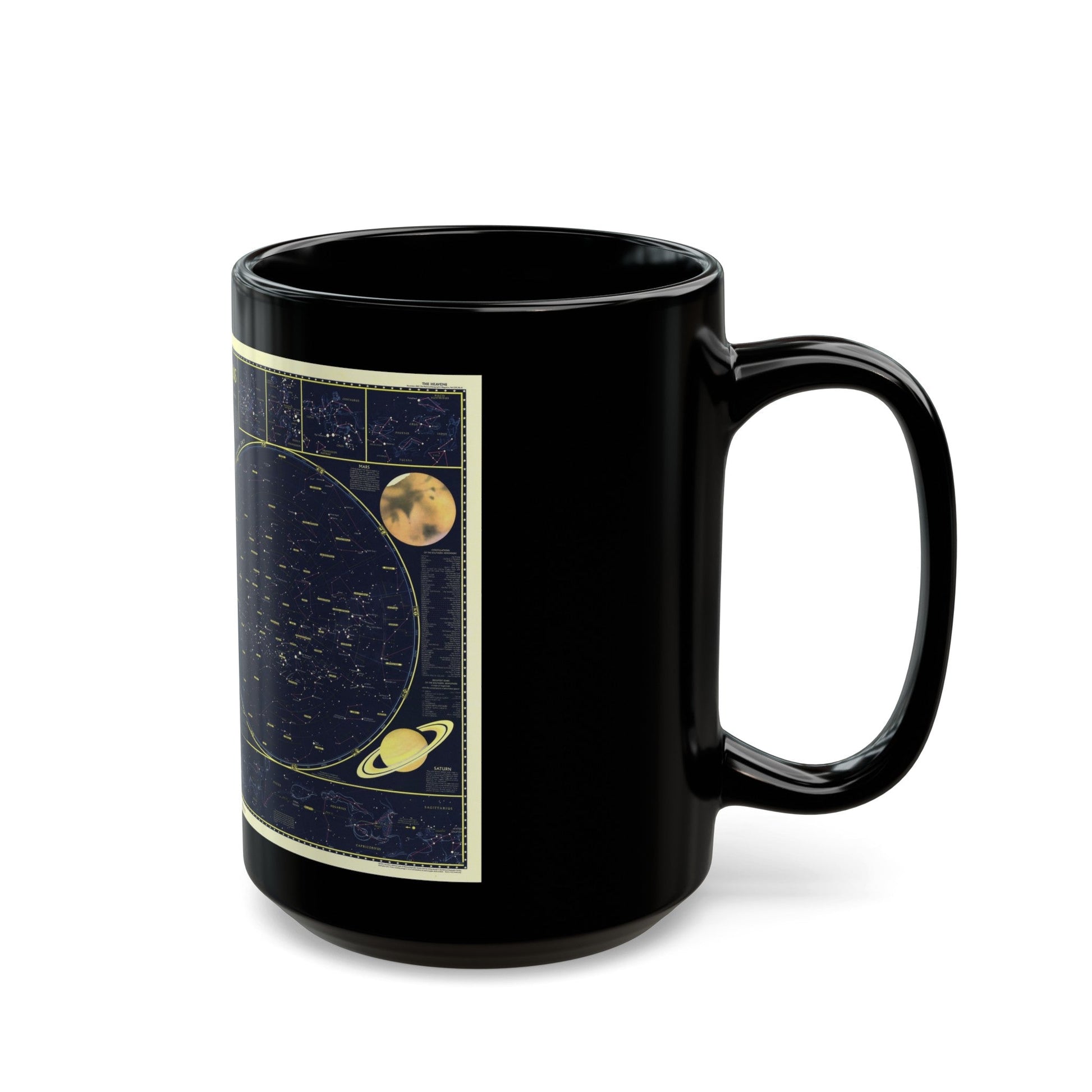 Heavens, The 1 (1957) (Map) Black Coffee Mug-The Sticker Space