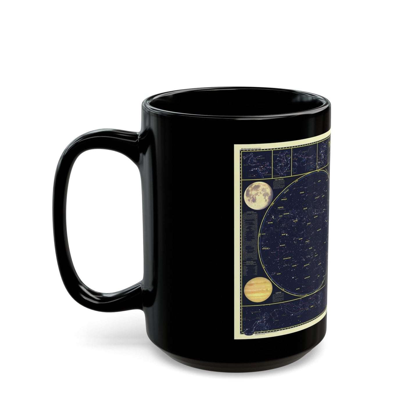 Heavens, The 1 (1957) (Map) Black Coffee Mug-The Sticker Space