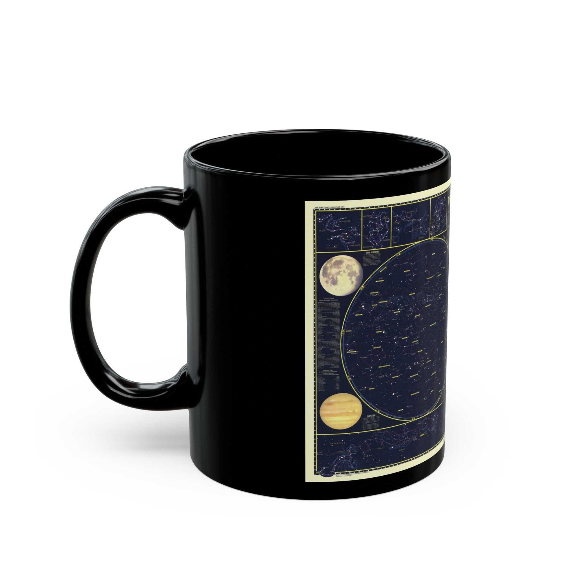 Heavens, The 1 (1957) (Map) Black Coffee Mug-The Sticker Space