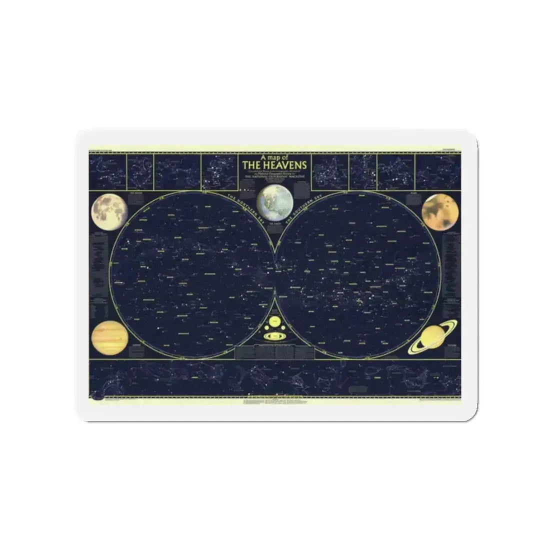 Heavens, The 1 (1957) (Map) Refrigerator Magnet - The Sticker Space