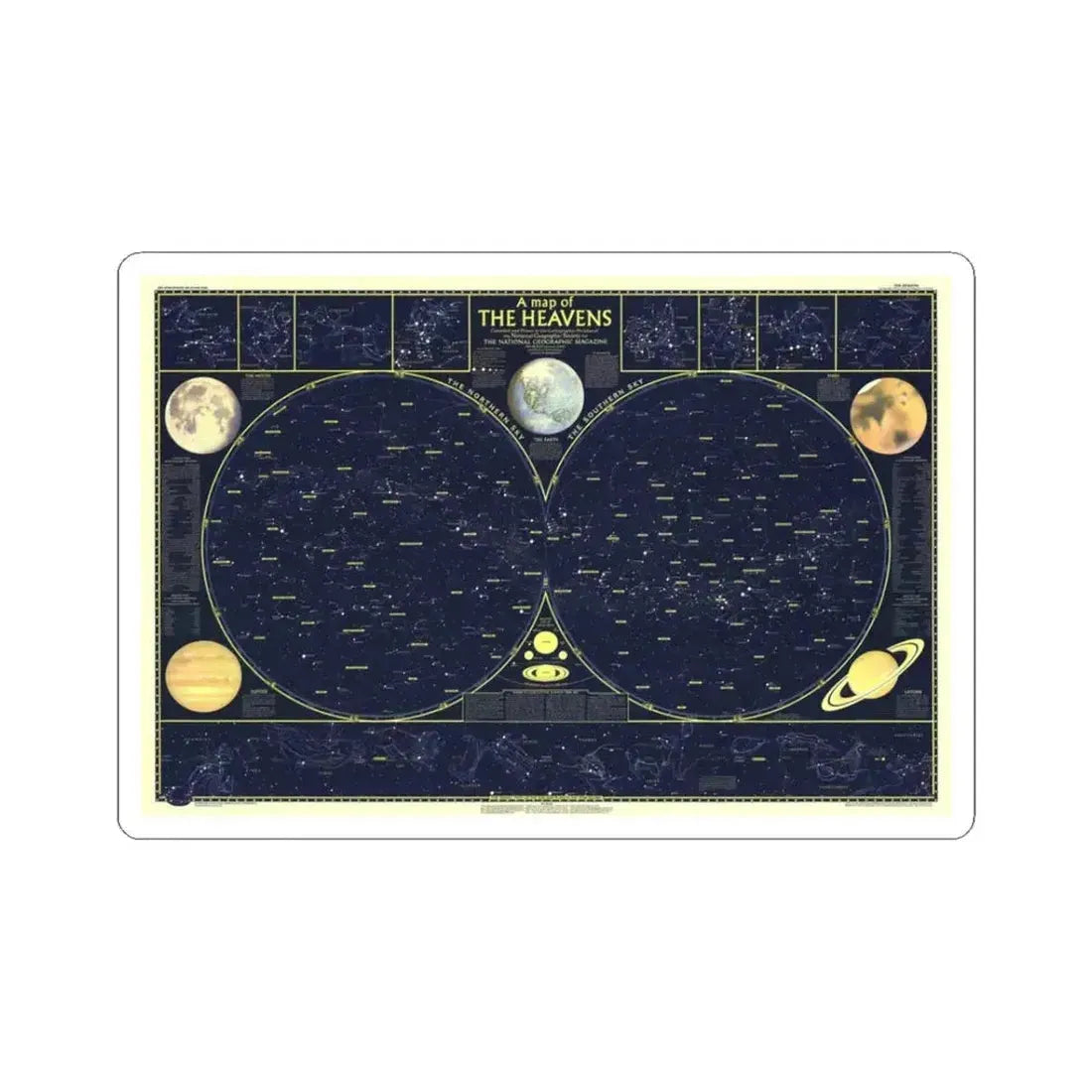 Heavens, The 1 (1957) (Map) STICKER Vinyl Kiss-Cut Decal 3 Inch White - The Sticker Space