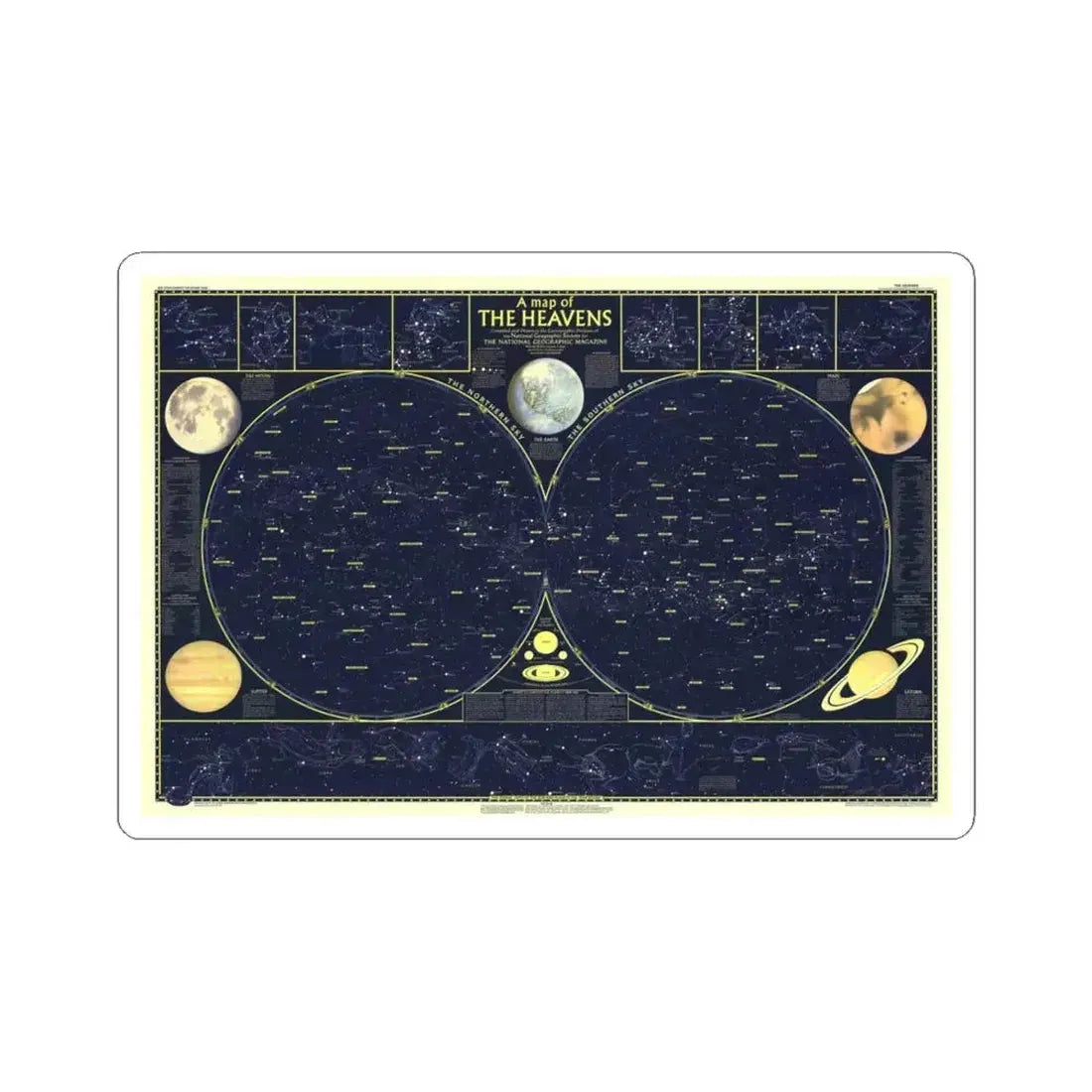 Heavens, The 1 (1957) (Map) STICKER Vinyl Kiss-Cut Decal 4 Inch White - The Sticker Space