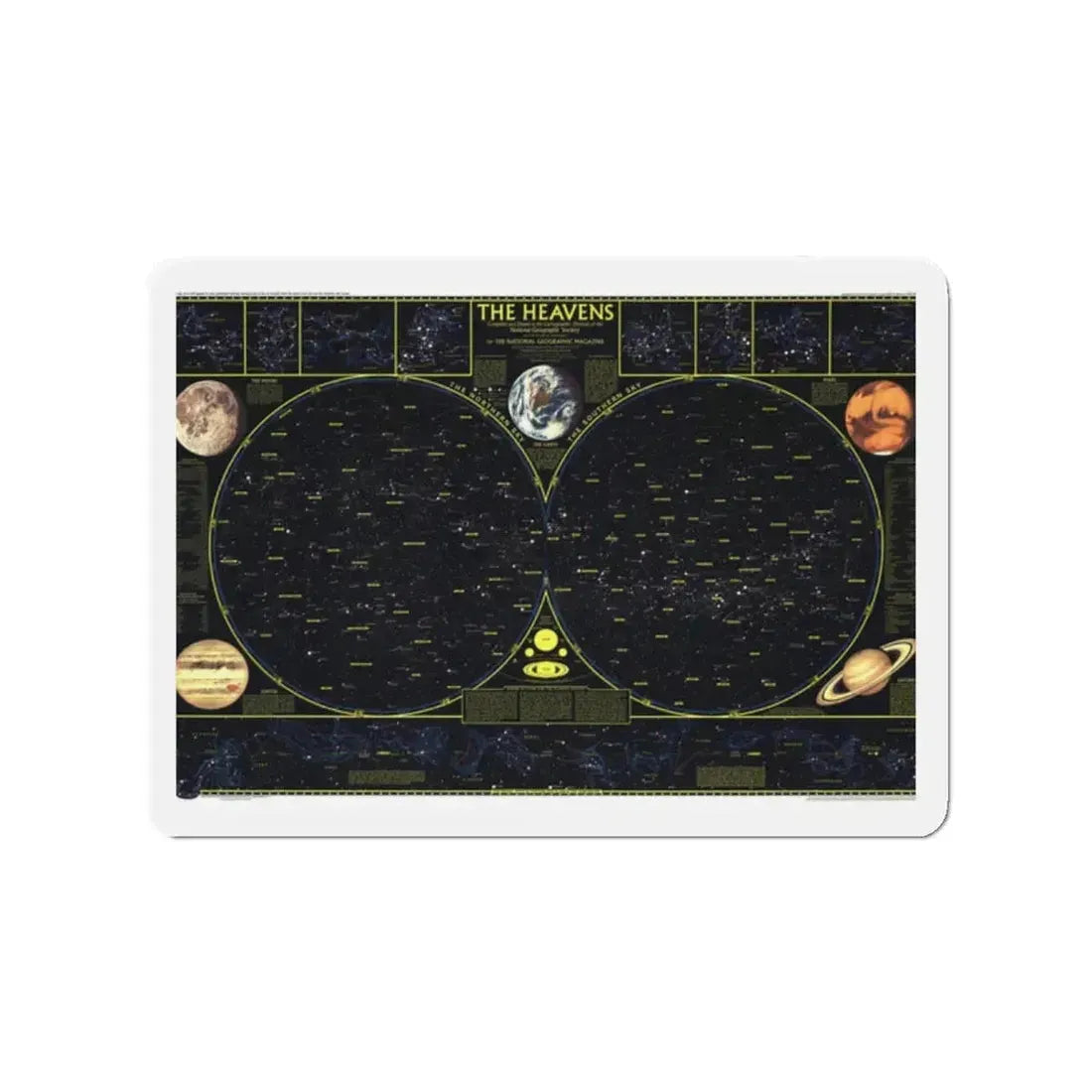 Heavens. The (1970) (Map) Refrigerator Magnet 2 Inch - The Sticker Space