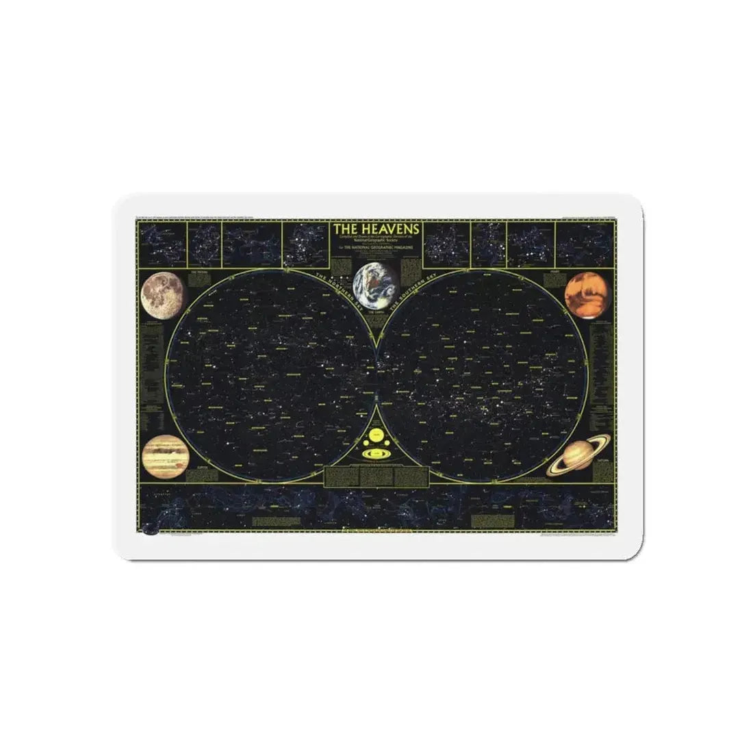 Heavens. The (1970) (Map) Refrigerator Magnet 5 Inch - The Sticker Space