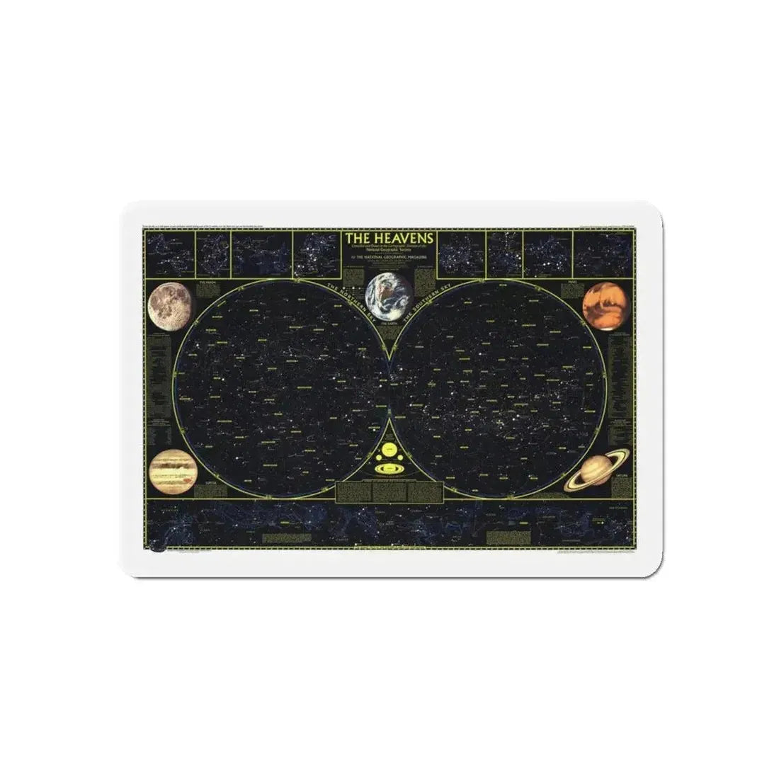 Heavens. The (1970) (Map) Refrigerator Magnet 6 Inch - The Sticker Space