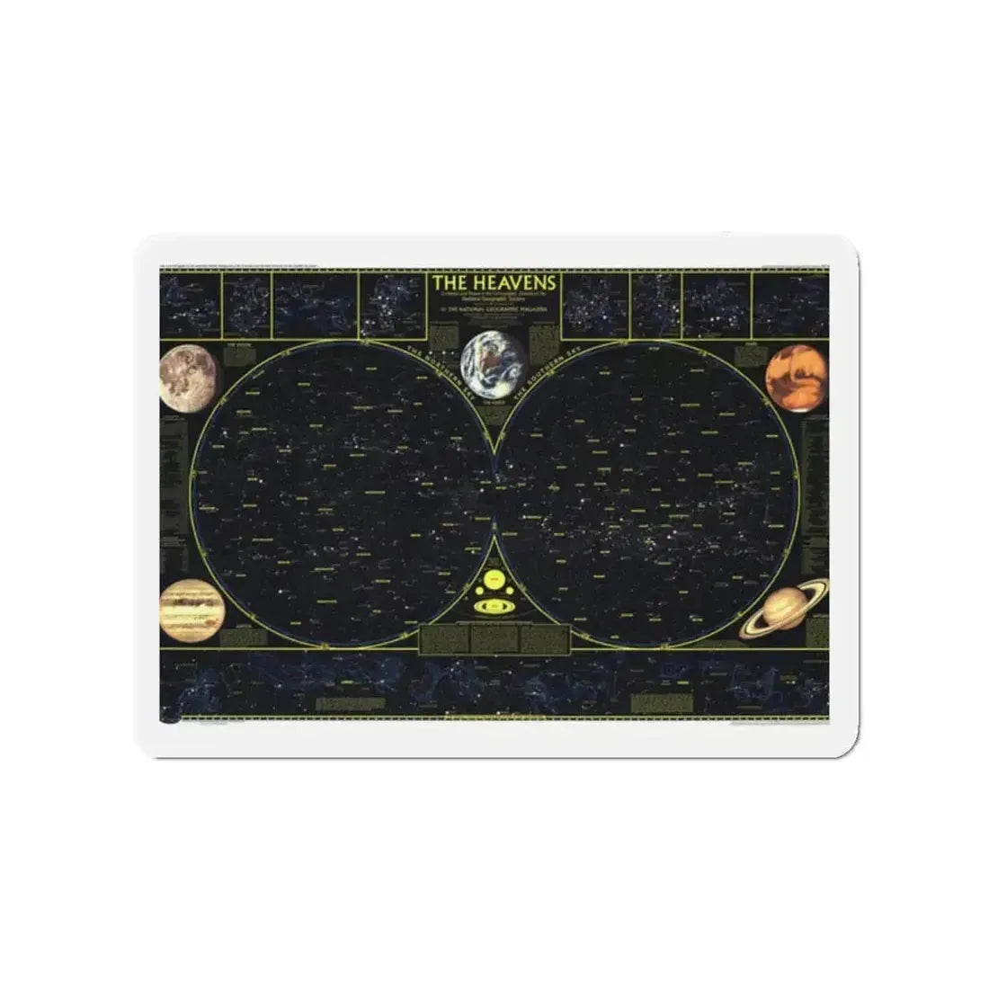 Heavens. The (1970) (Map) Refrigerator Magnet - The Sticker Space