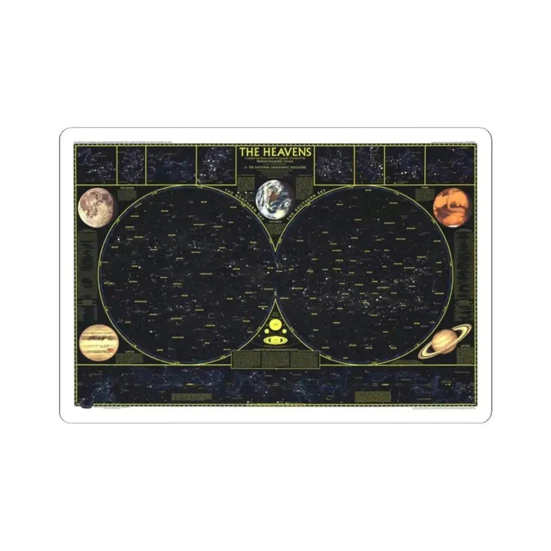 Heavens. The (1970) (Map) STICKER Vinyl Kiss-Cut Decal 2 Inch White - The Sticker Space