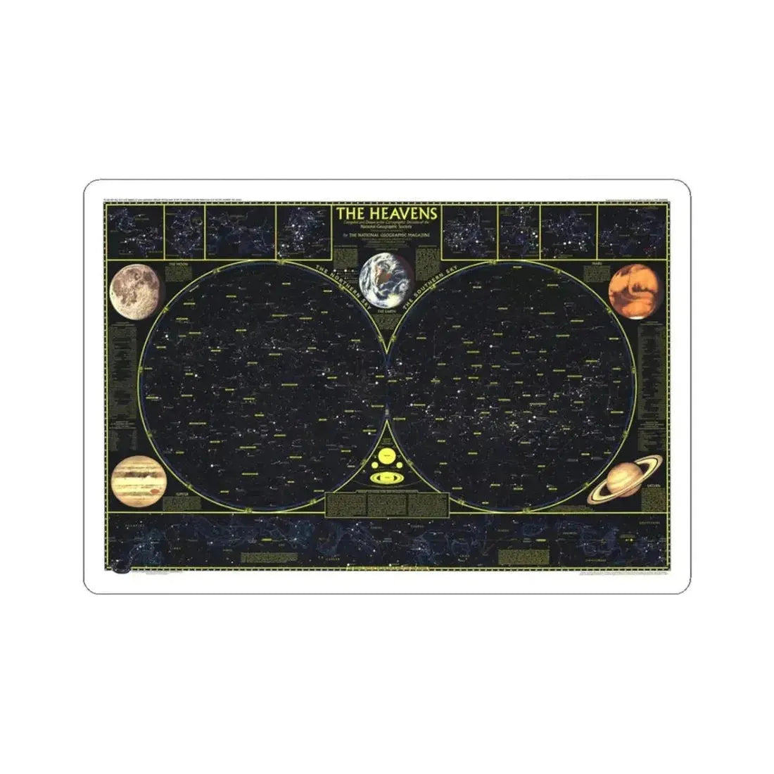 Heavens. The (1970) (Map) STICKER Vinyl Kiss-Cut Decal 3 Inch White - The Sticker Space