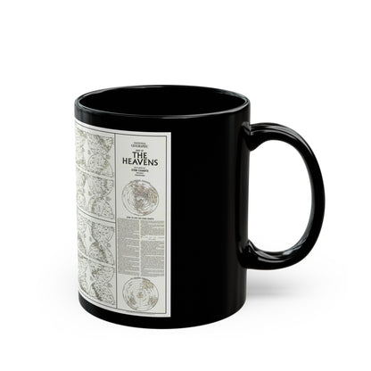 Heavens, The - Monthly Star Charts (1970) (Map) Black Coffee Mug-The Sticker Space